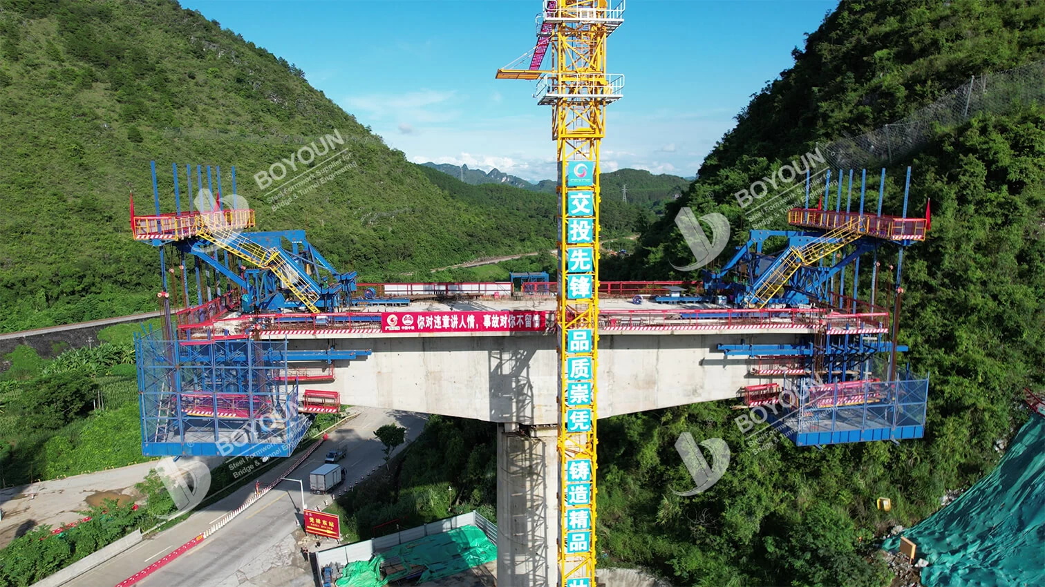 Cantilever konstruksi untuk jembatan Chongping