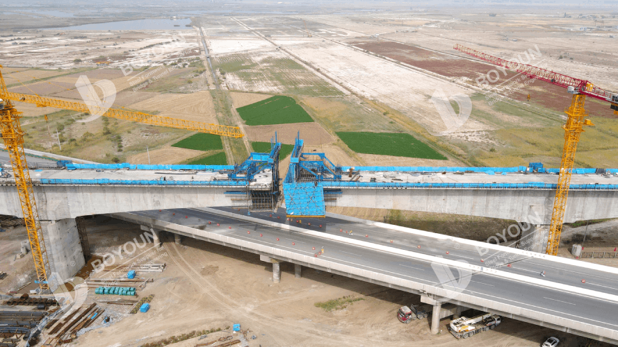 Baoyin kereta api Shizuishan ekstra besar jembatan Cantilever berbentuk kasus musafir