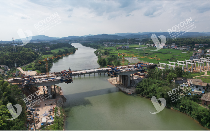 Cantilever Form Traveler Project untuk Lu River Expressway Bridge di Lilou