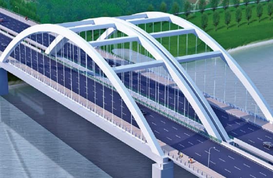 Jembatan lengkungan dari baja